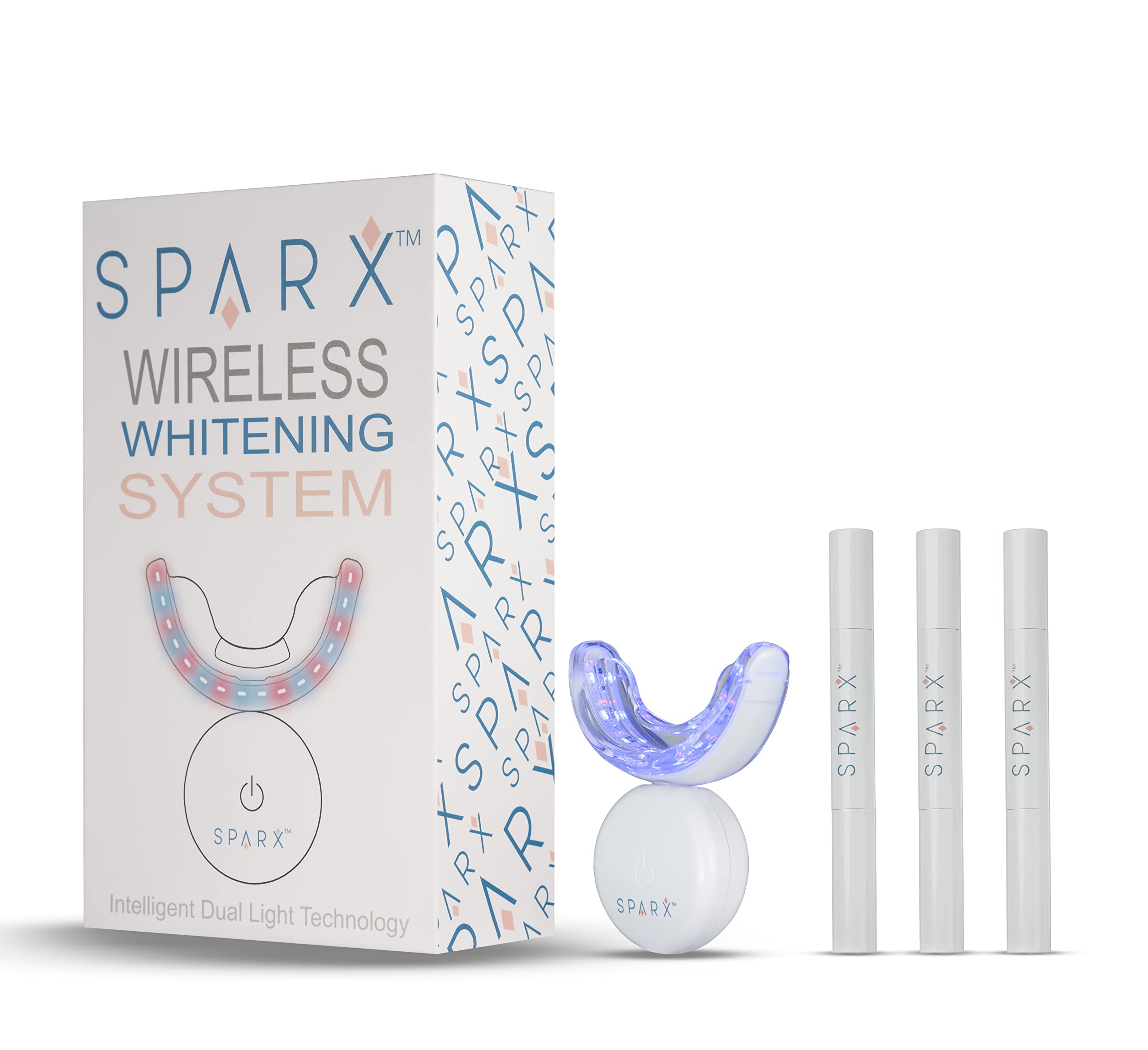 SPARX LED mouthpiece closeup with dual lights for whitening benefits