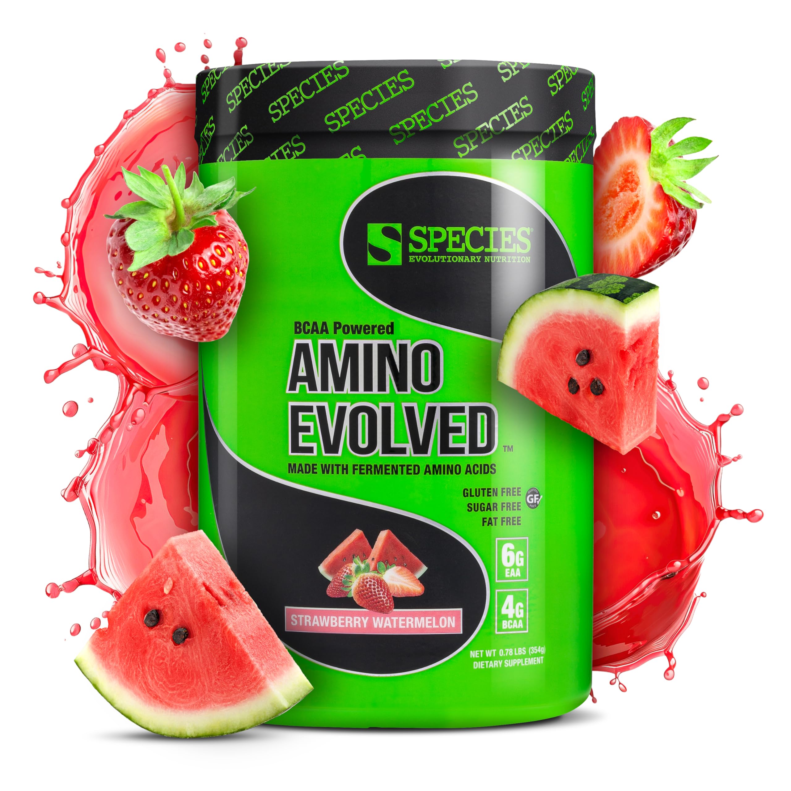 Species Nutrition Amino Evolved strawberry watermelon tub; supports post-workout recovery