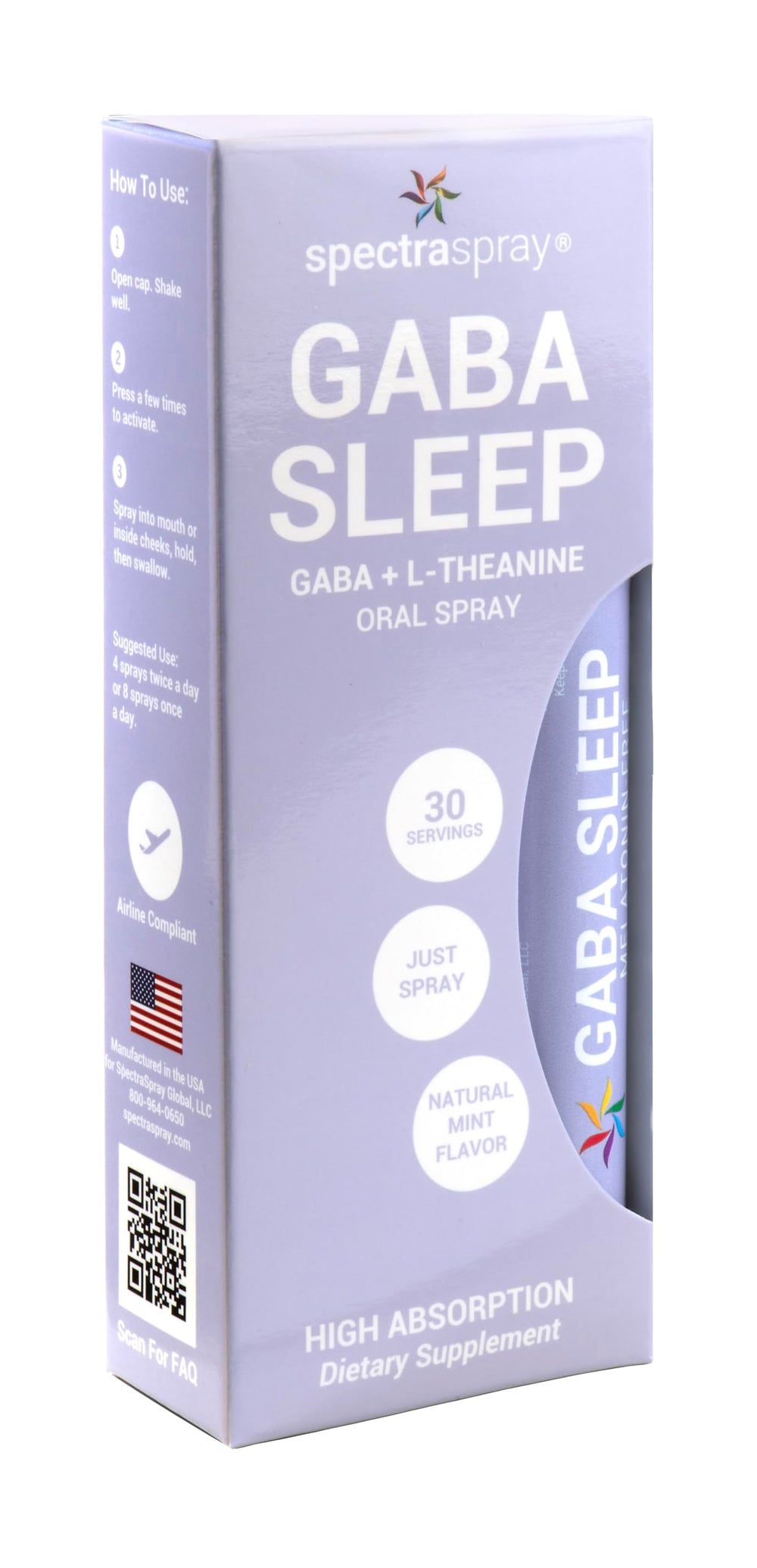 SpectraSpray sleep spray dispensing mist supports calm nights.