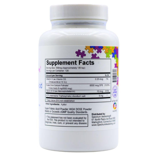 Spectrum Awakening powder stirred into breakfast to support language development.