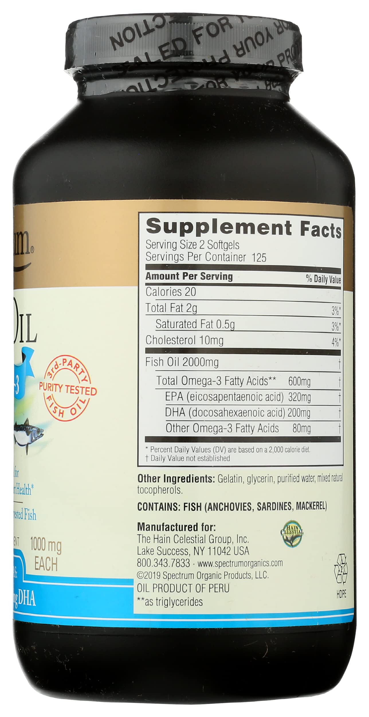 Spectrum Essentials softgels emphasize sustainable sourcing and natural tocopherols for freshness