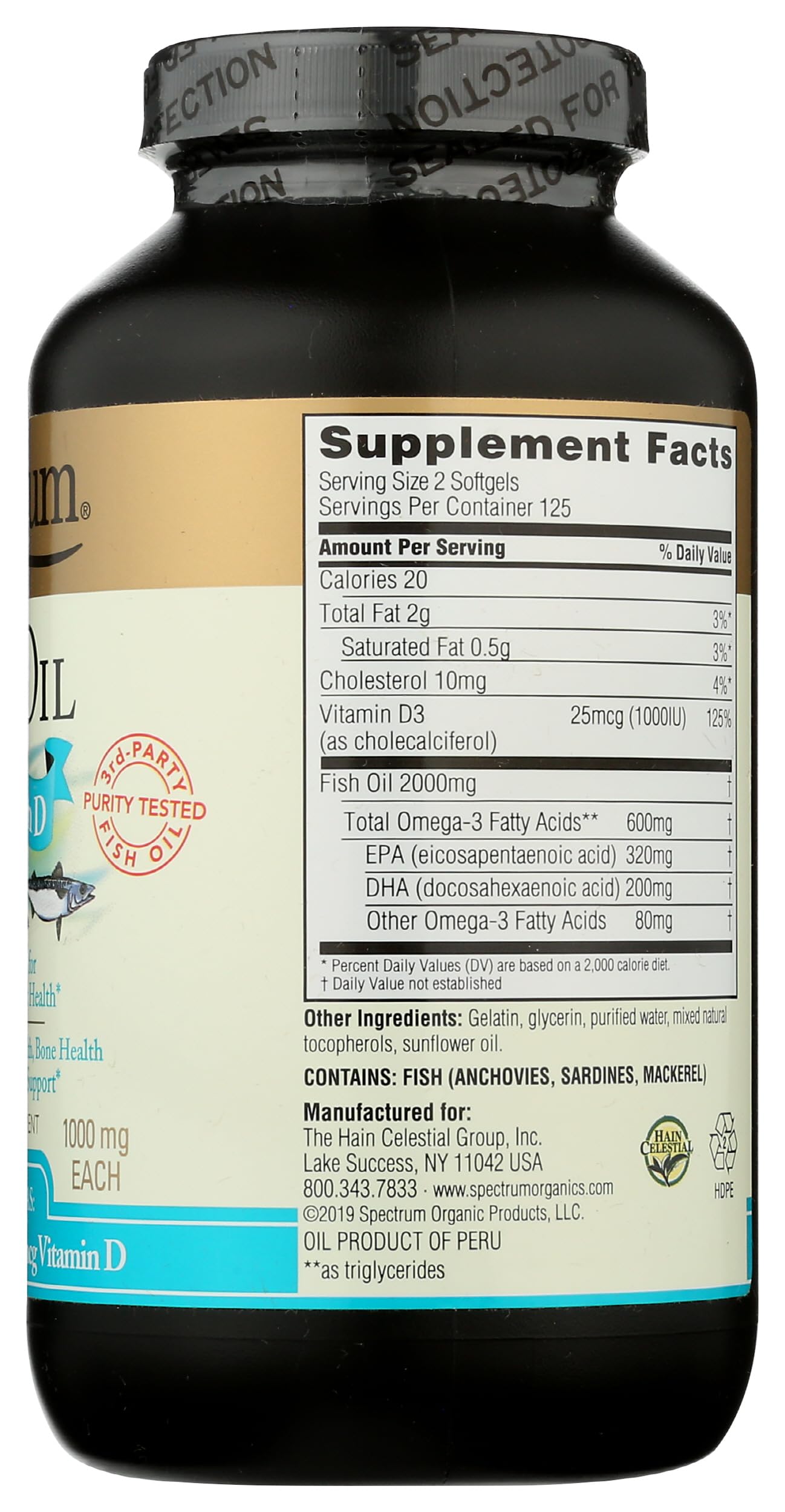 Serving setup with Spectrum Essentials softgels on a clean kitchen counter
