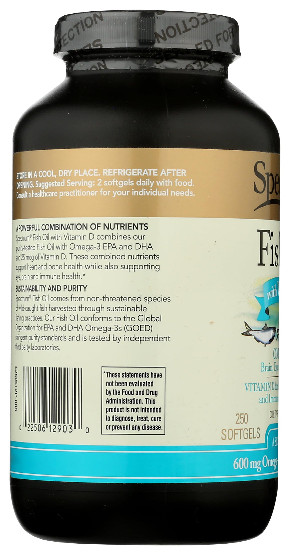 Sustainability seal indicating responsible wild-caught sourcing in Spectrum Essentials