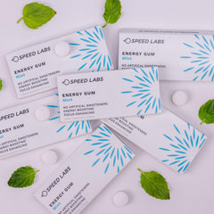 Speed Labs energy gum for meetings and workouts.