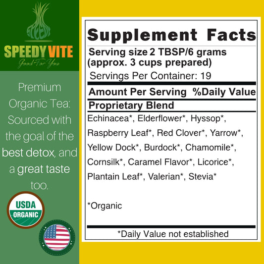 SpeedyVite Blood Lifeboost Tea cup steep with herbs for daily wellness ritual.
