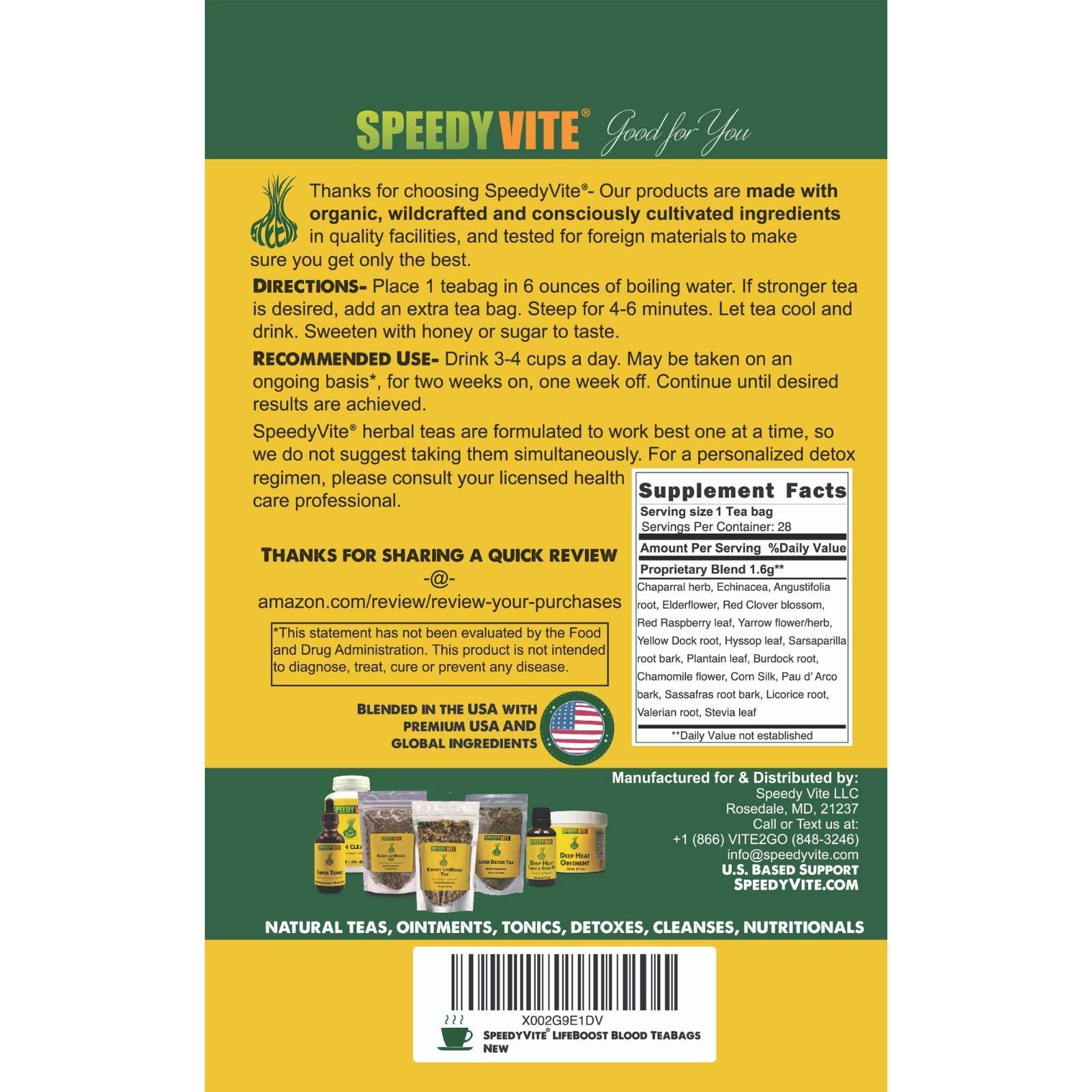 Hot cup of SpeedyVite Blood Lifeboost Tea steeping aroma