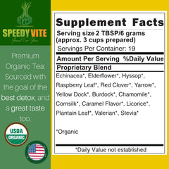SpeedyVite Blood Lifeboost Tea cup steep with herbs for daily wellness ritual.