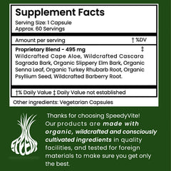 Layout of SpeedyVite Happy Colon capsules arranged for a daily routine.