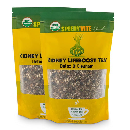 SpeedyVite KB LifeBoost tea bag closeup in a calm, aromatic cup