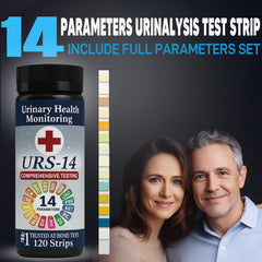 Spehomy-Test URS urine strip packaging shows 100 strips for family testing.