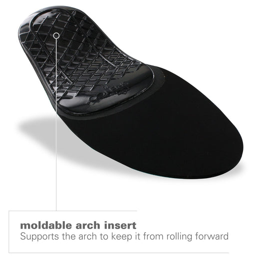 Spenco Rx SpenCore cushioning layer delivers spring-like shock absorption for active days.