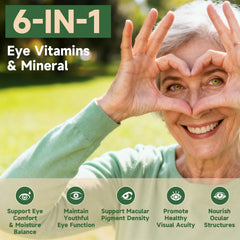 SpenHerb Eye Vitamin capsules close-up reveal lutein and zeaxanthin content.