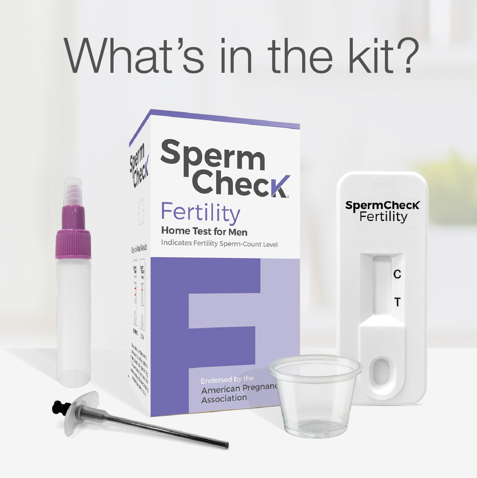 SpermCheck compact packaging supports convenient at-home testing.