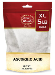 Spicy World Ascorbic acid powder packaging for bulk value pack.