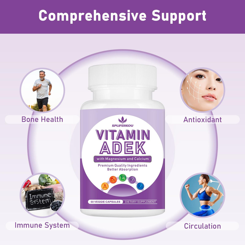 Spliferkou ADEK label detail reveals vitamins A, D, K, E and minerals