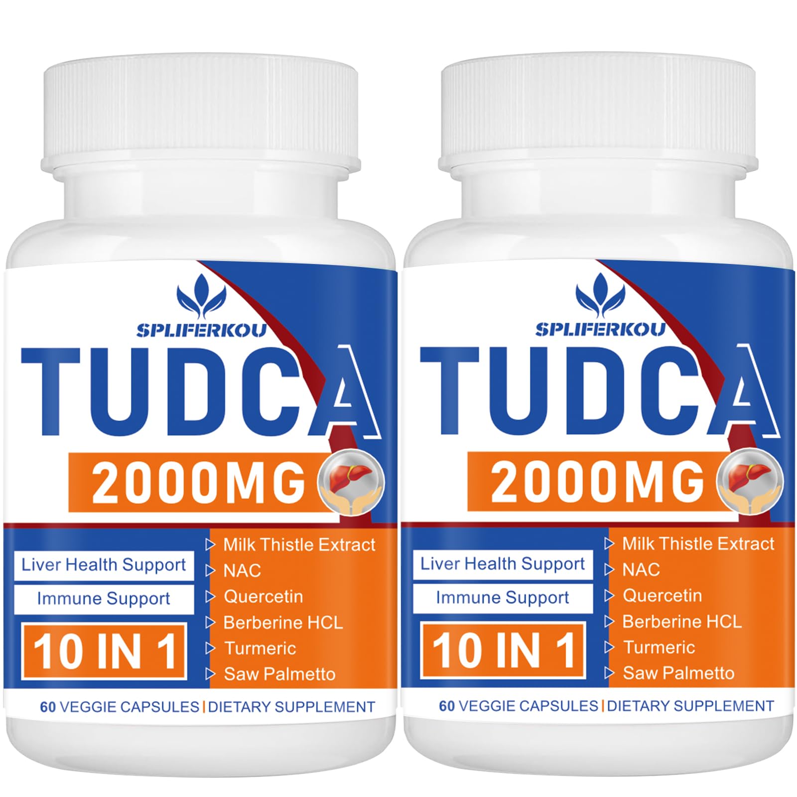 Spliferkou Tudca 2000mg bottle—label and cap, supports bile flow.