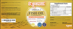 Spoonful Omega-3 mini bottle pouring capsules for daily routine