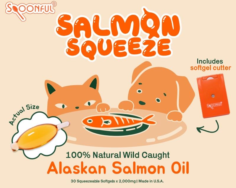 Spoonful Salmon Squeeze cutter tool enabling mess-free oil dosing.