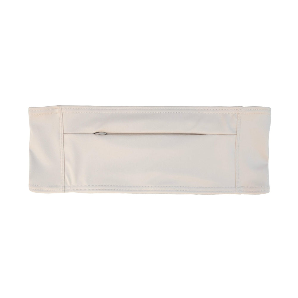 Spoonie Threads Double Pocket Belt front view, hands-free storage for insulin pump and phone.