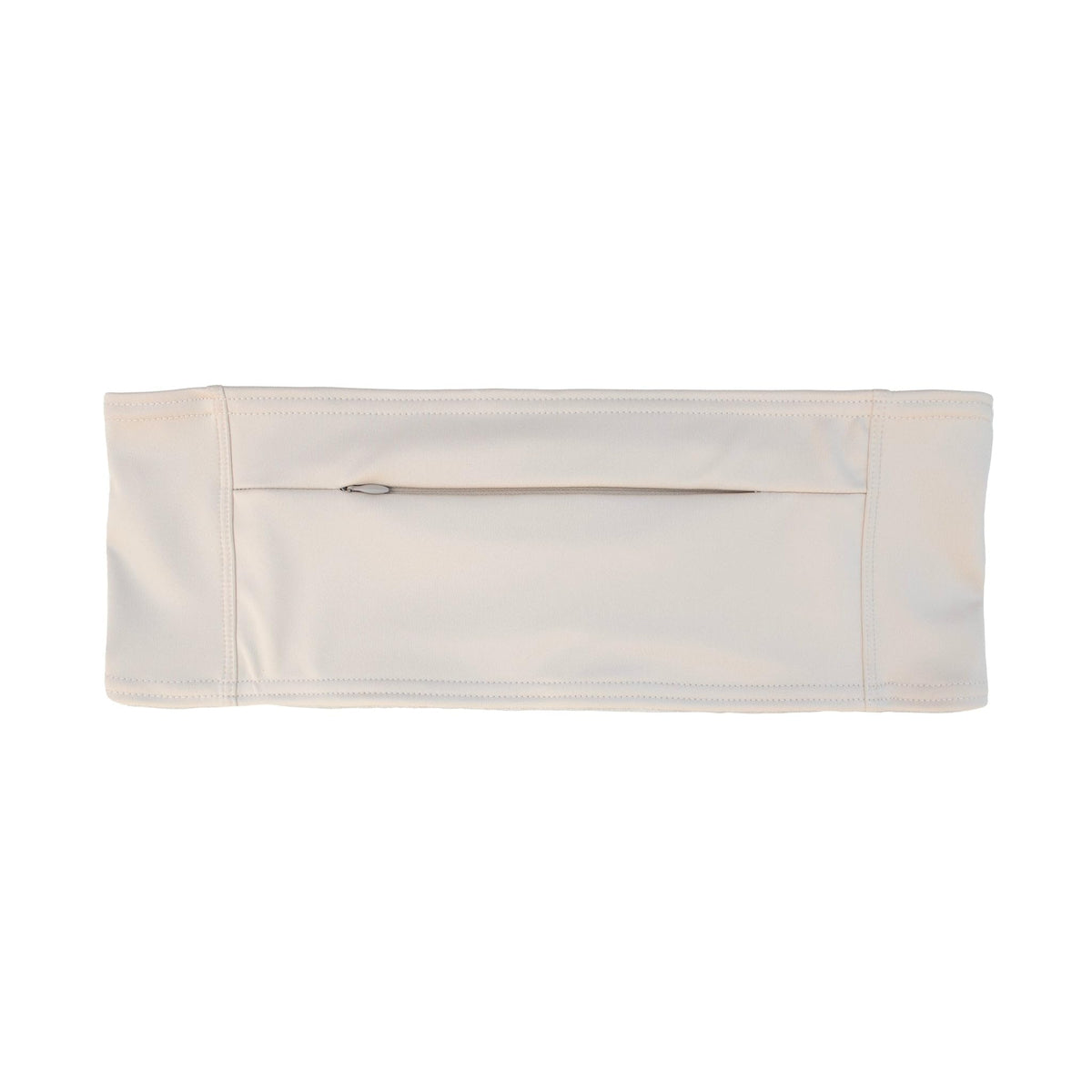 Spoonie Threads Double Pocket Belt front view, hands-free storage for insulin pump and phone.