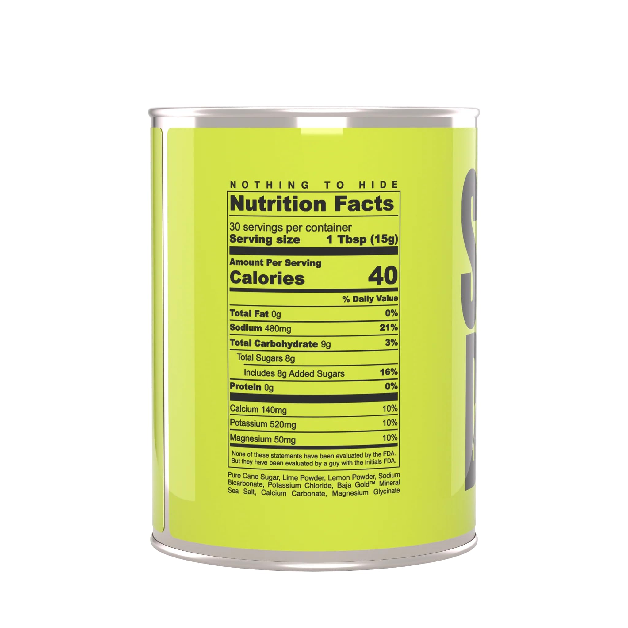 SPORT DRINK Baja Gold Sea Salt label highlights clean mineral balance