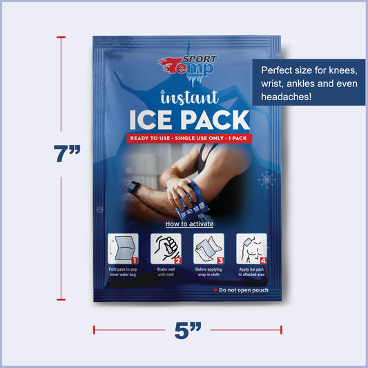 Sport Temp ice pack 7x5 coverage demonstrates broad cold therapy for larger areas