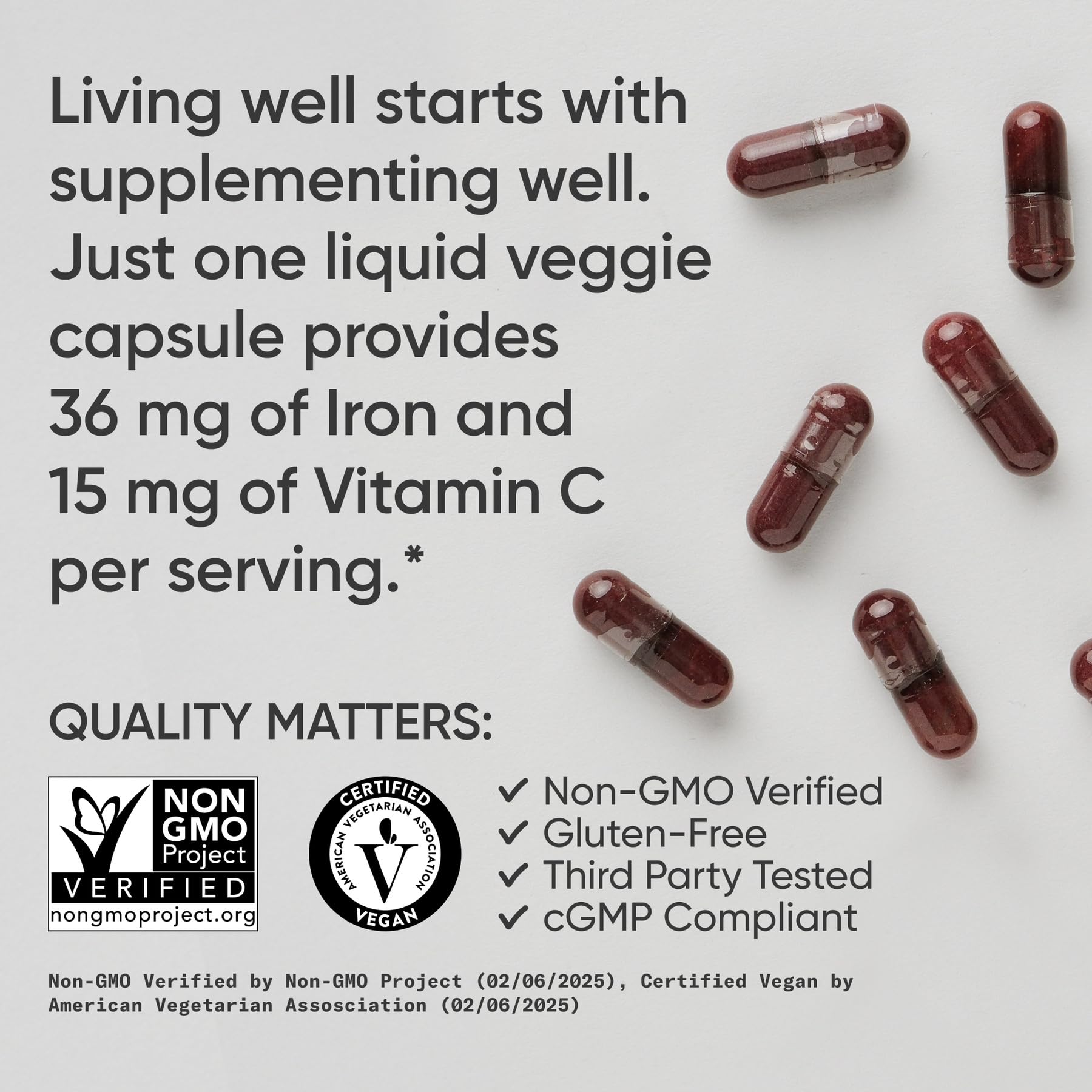 Pouring Blood Balance capsules from the bottle for easy daily use.
