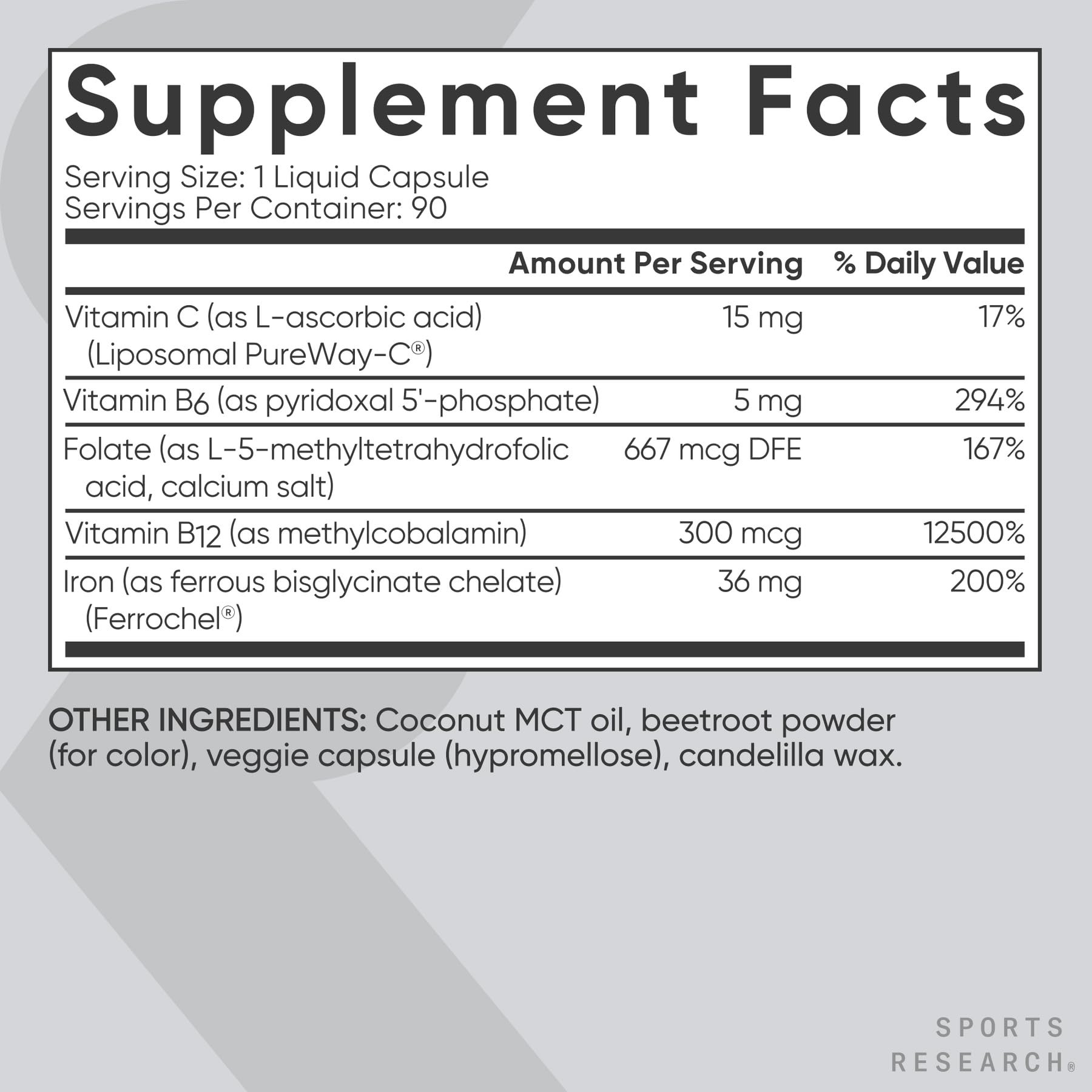 Vitamin C and B vitamin information visible on the Blood Balance packaging.