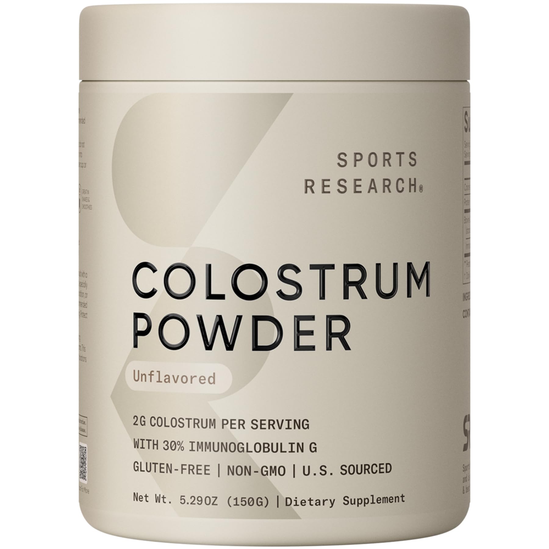 Sports Research Colostrum Powder bottle for daily immunity and gut health support