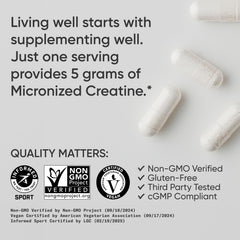 Sports Research Creatine Monohydrate Capsules clean label free from soy and gluten