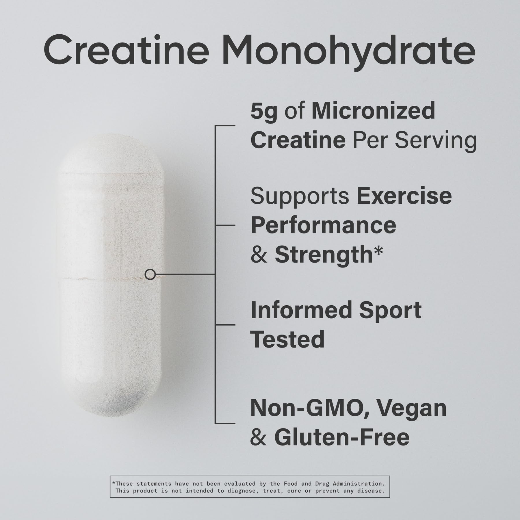 Sports Research Creatine Monohydrate Capsules packaging and easy on-the-go form for workouts