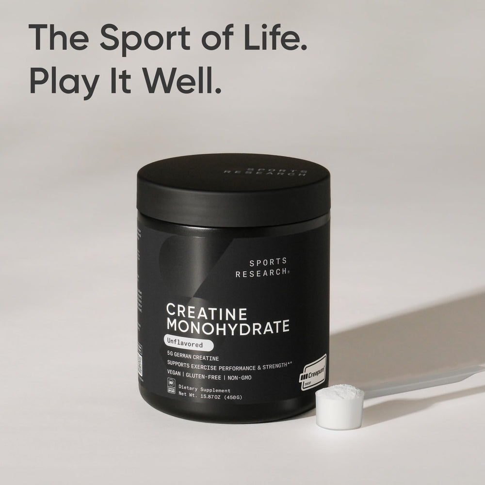 Sports Research Creapure Creatine Monohydrate athlete in training session.