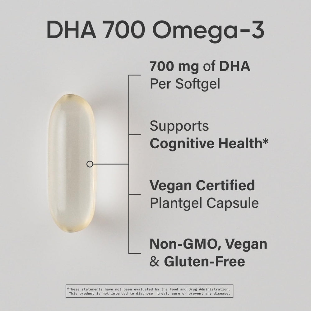 Sports Research DHA vegan softgels for convenient daily vegan omega-3 intake