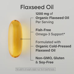 Sports Research flaxseed oil ingredients label showing purity and non-GMO quality