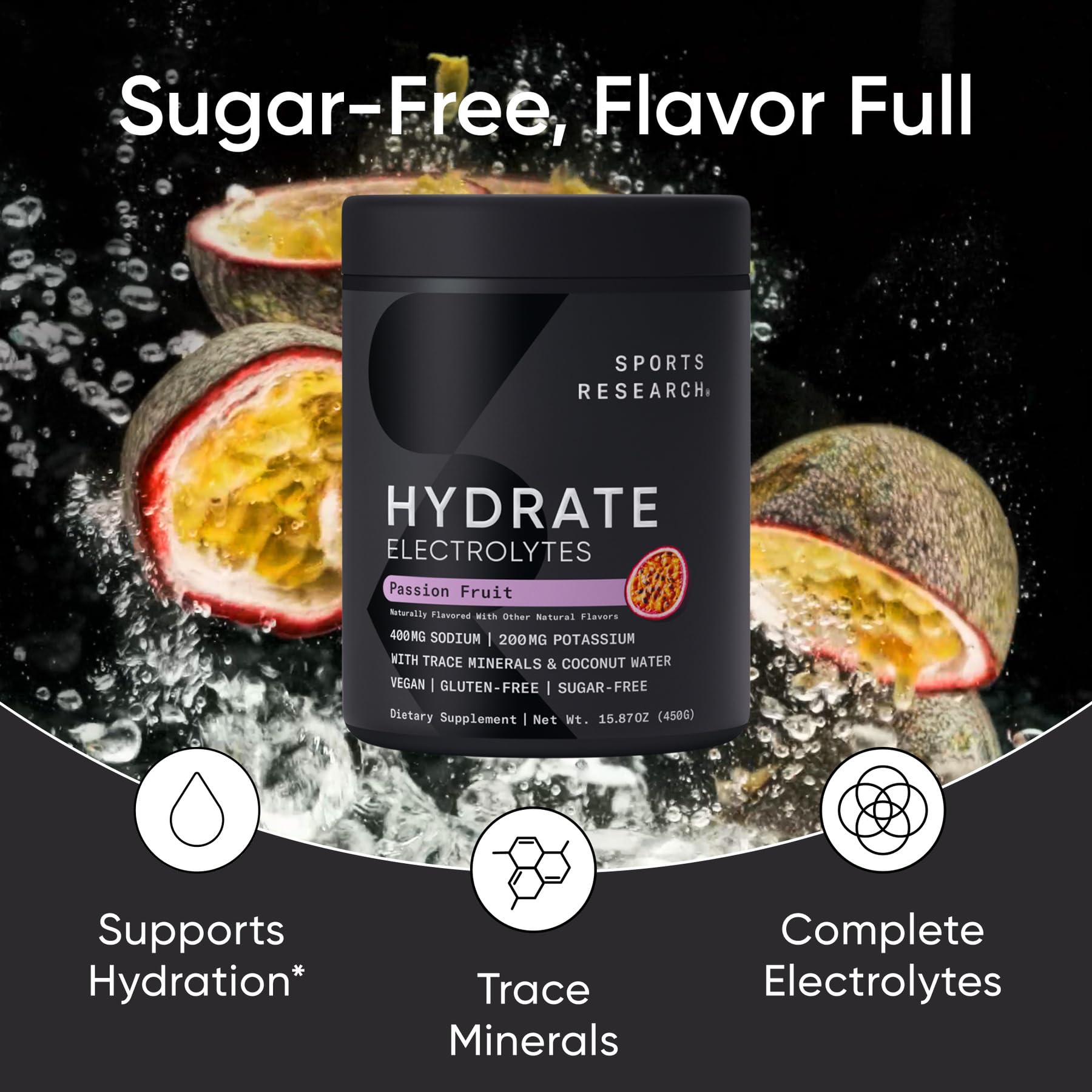 Sports Research Hydrate Raspberry Lemonade flavor ready to enjoy