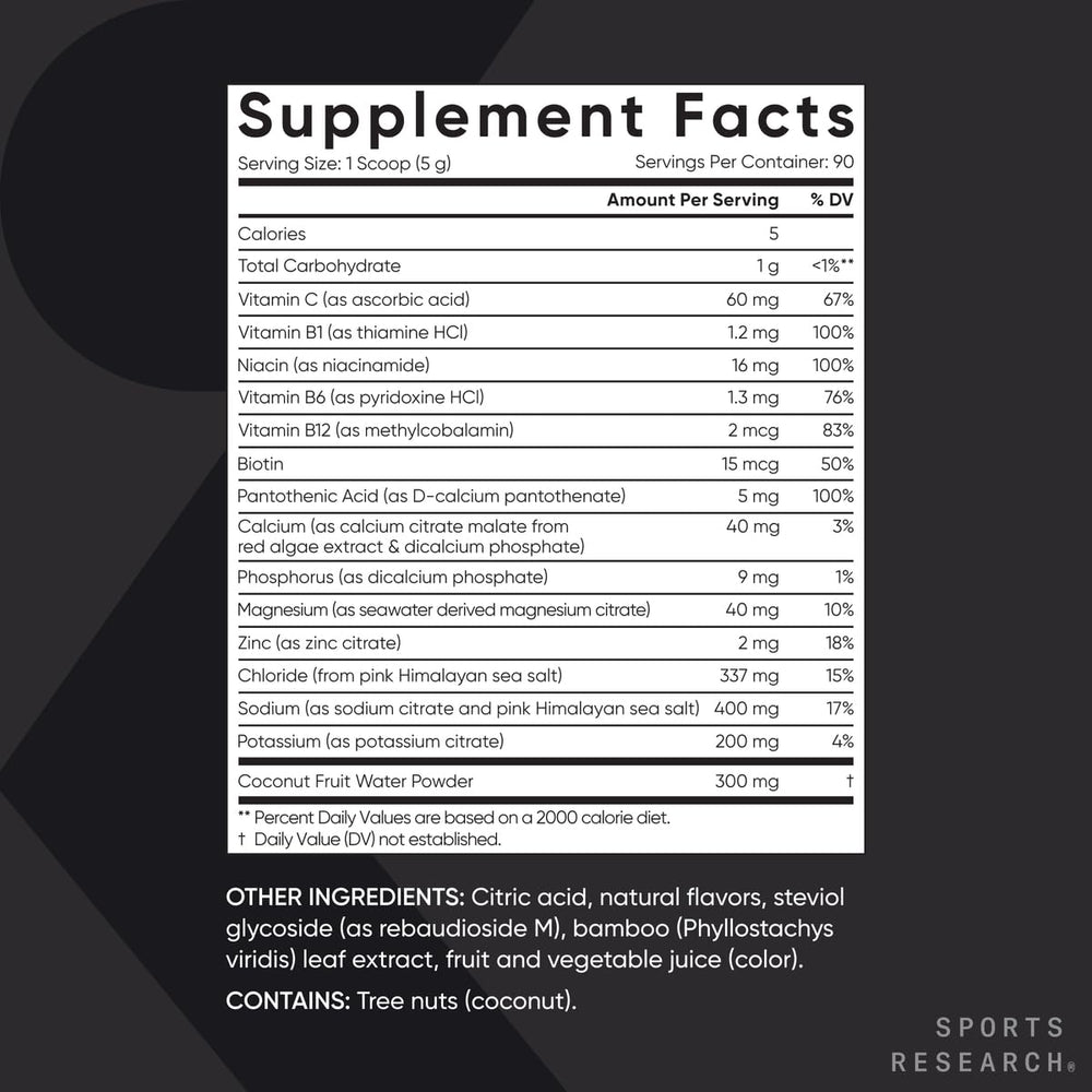 Sports Research Hydrate flavor-variety-pack highlights four natural flavors for versatile hydration.