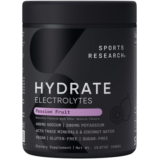 Sports Research Hydrate front label showing sugar-free formula