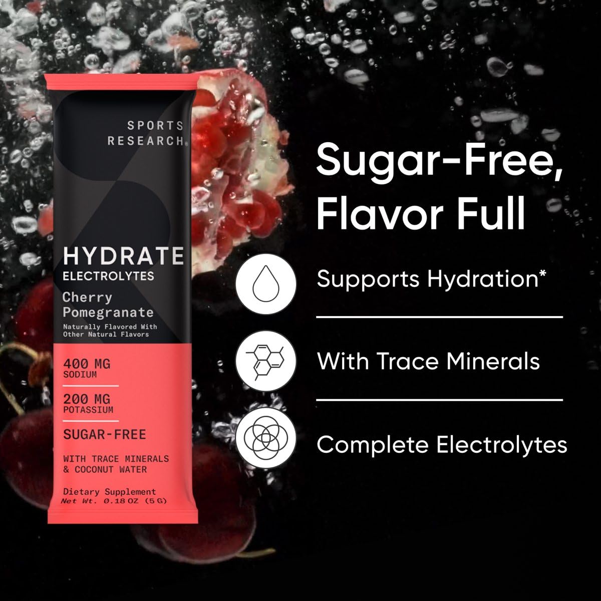 Sports Research Hydrate Lemon Lime stick showing refreshing citrus flavor