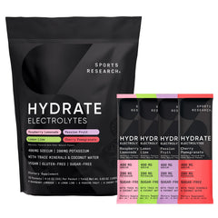 Sports Research Hydrate variety pack display for on-the-go hydration