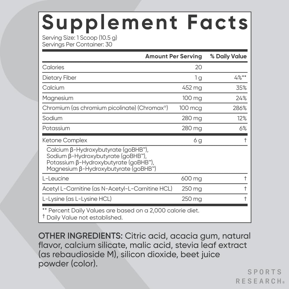 Sports Research Keto Plus bottle pouring into glass over ice for a crisp sip