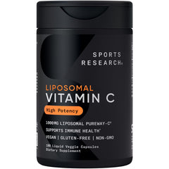 Sports Research Liposomal Vitamin C bottle front—immune support on the go.
