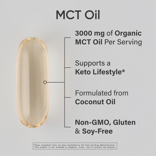 Sports Research MCT softgels close-up promoting easy daily capsule intake
