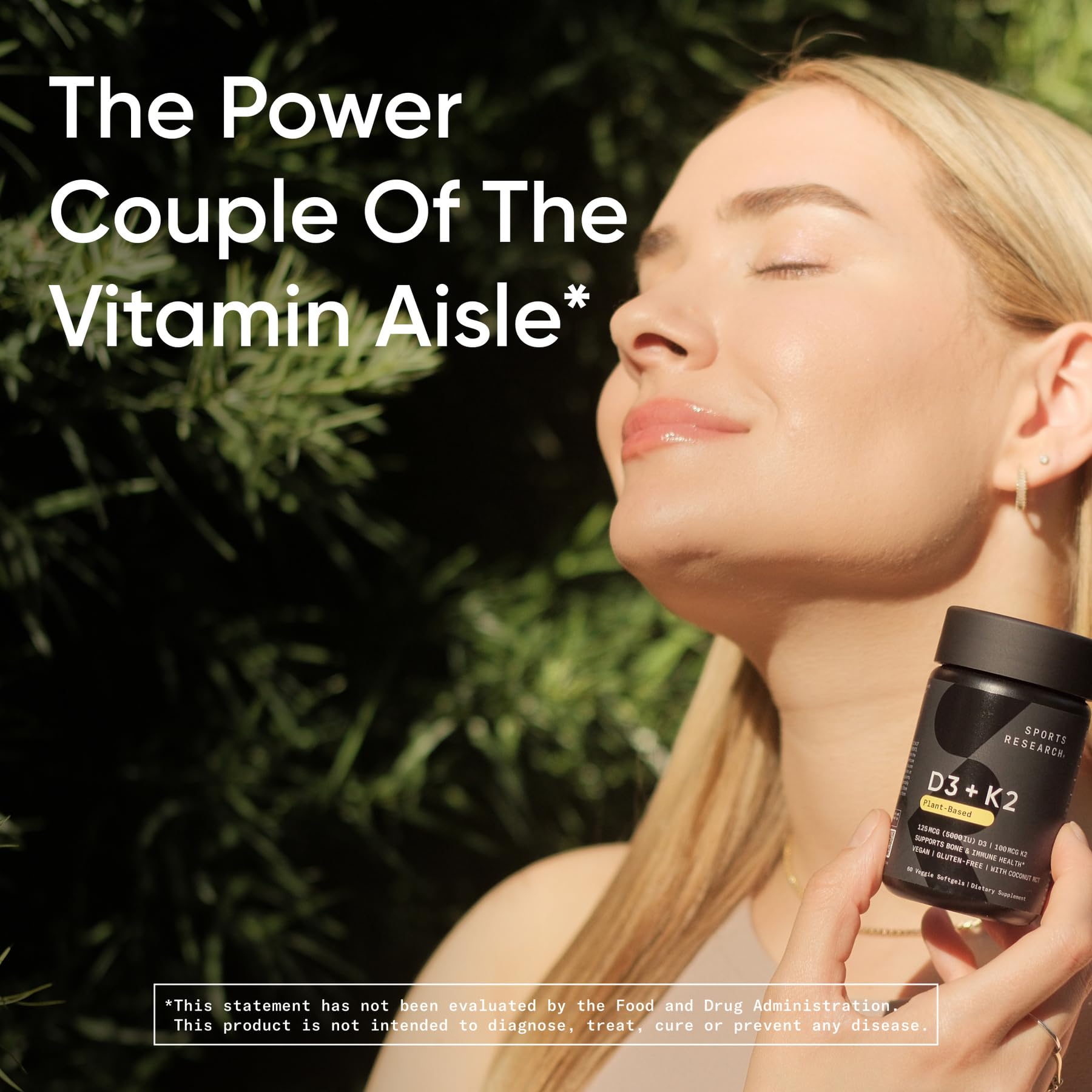 Sports Research USA-made D3 + K2 bottle signals quality.