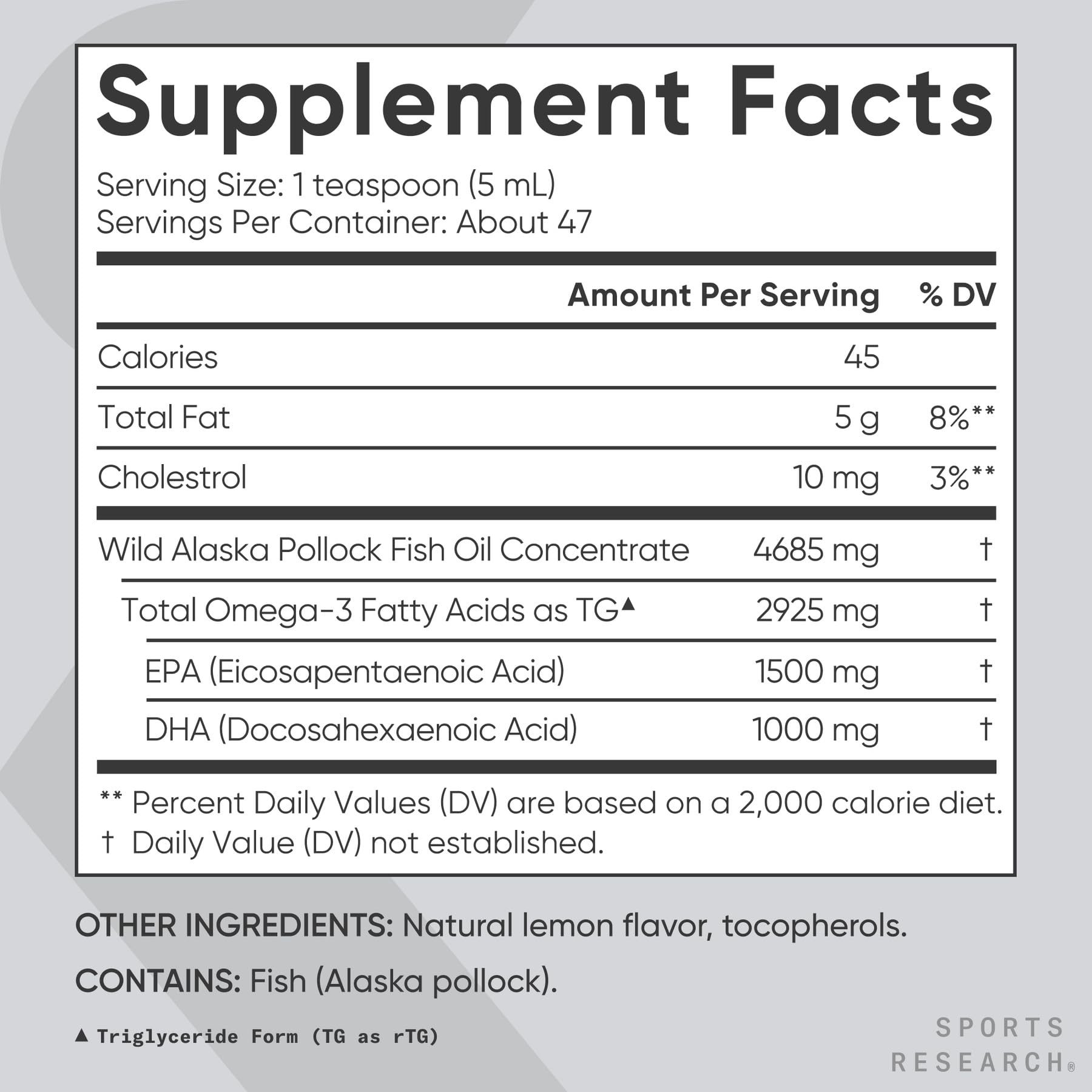 Sports Research Omega-3 bottle in a kitchen setting for smoothies