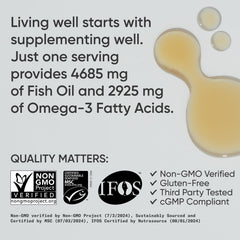Sports Research Omega-3 bottle with sustainable packaging and certifications