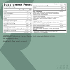 Sports Research Organic Greens with 8 B vitamins for natural energy support