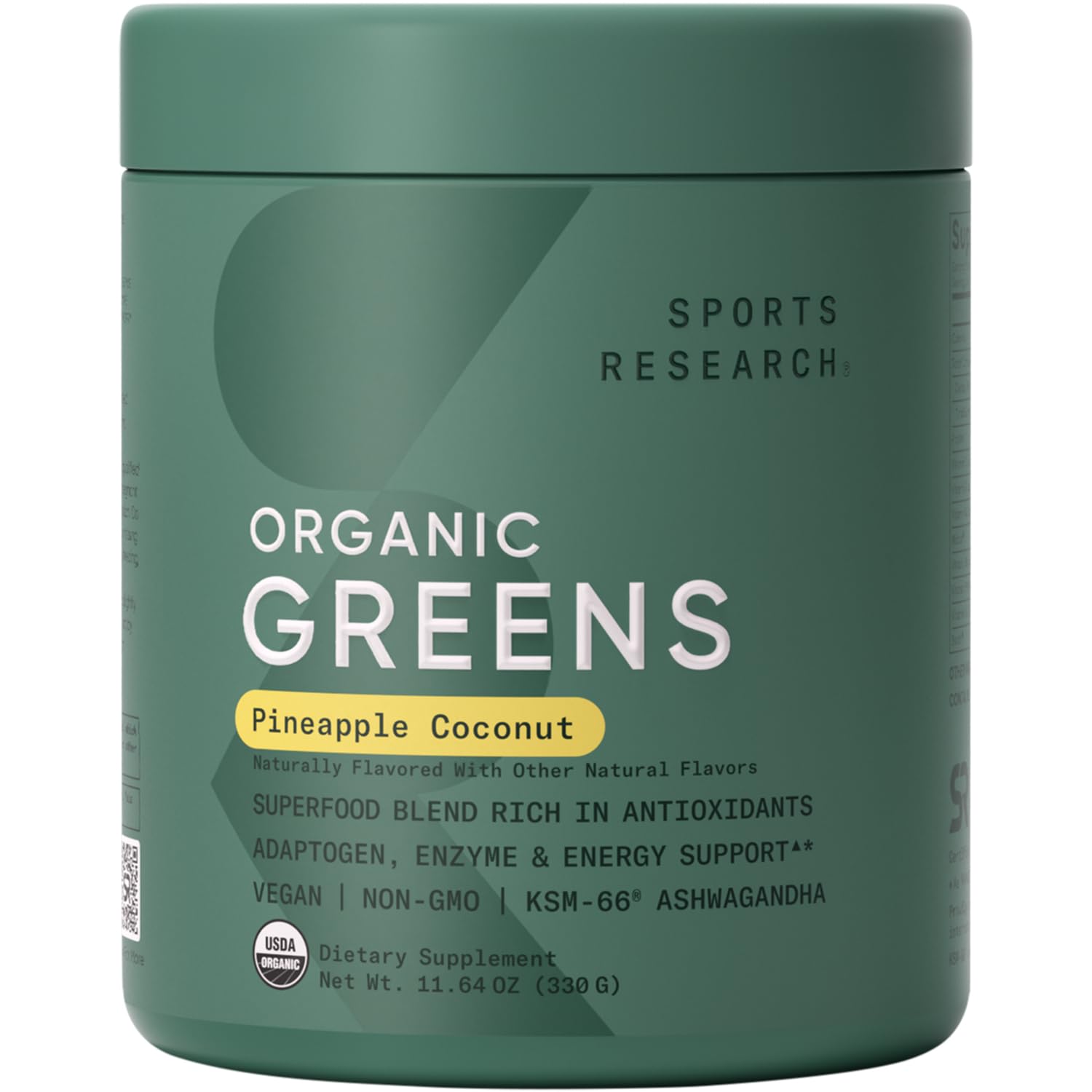 Sports Research Organic Greens powder scoop for everyday energy support