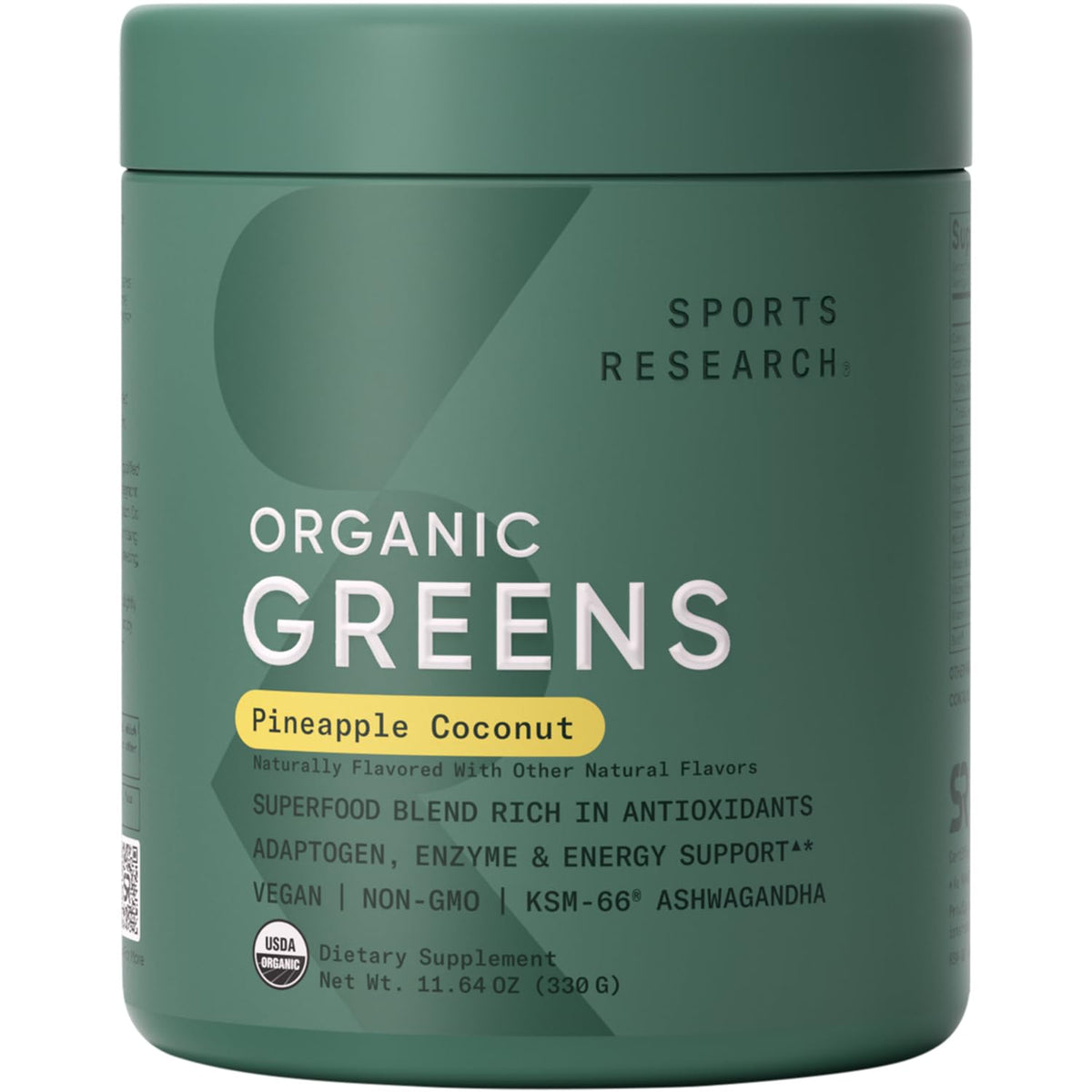 Sports Research Organic Greens powder scoop for everyday energy support