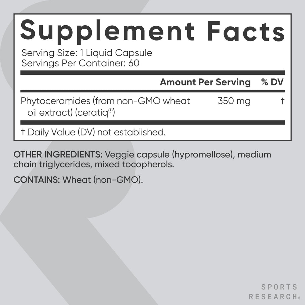 Vegan-friendly packaging highlights plant-derived ceramides for radiant skin.