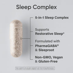Sports Research Sleep Complex capsules close-up highlighting magnesium and valerian